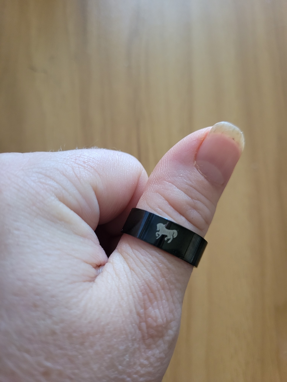 👻BUY 1 GET 1 FREE👻Black Stainless Steel Ring with Horse Icon